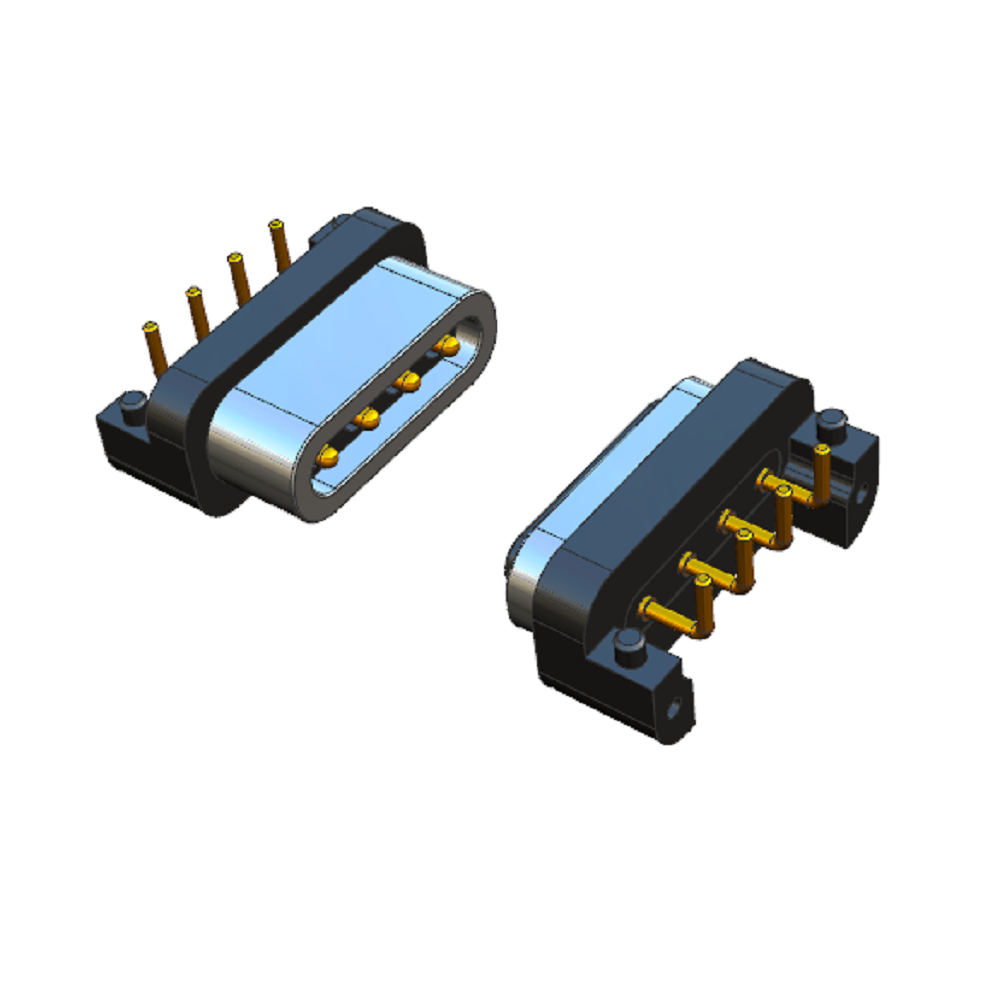 High Current 4 Pin Pogo Pin Magnetic 1 A 2 A 3 A 12 V Waterproof Connector Electronic Device Cleaner Robot Bluetooth Earphone