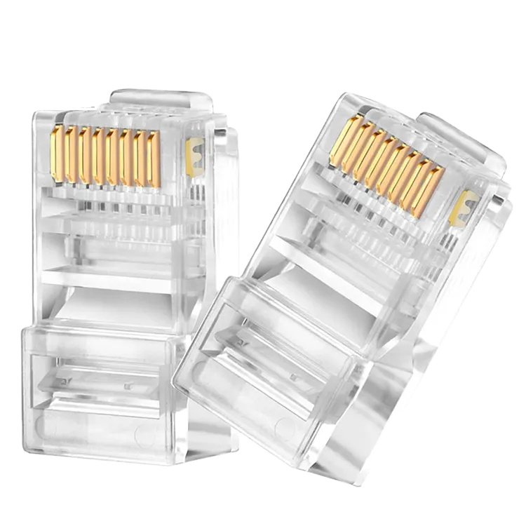 Gcabling wholesale RJ45 connector 8P8C cat 6 5e ethernet connector UTP connected plug CAT6 Cat5e pass through RJ45 connector