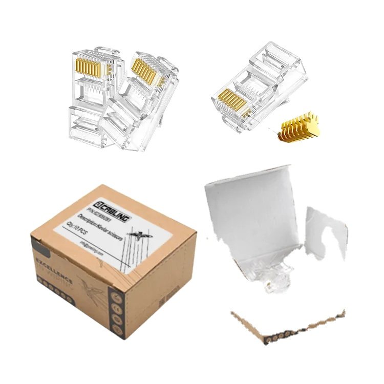 Gcabling wholesale RJ45 connector 8P8C cat 6 5e ethernet connector UTP connected plug CAT6 Cat5e pass through RJ45 connector