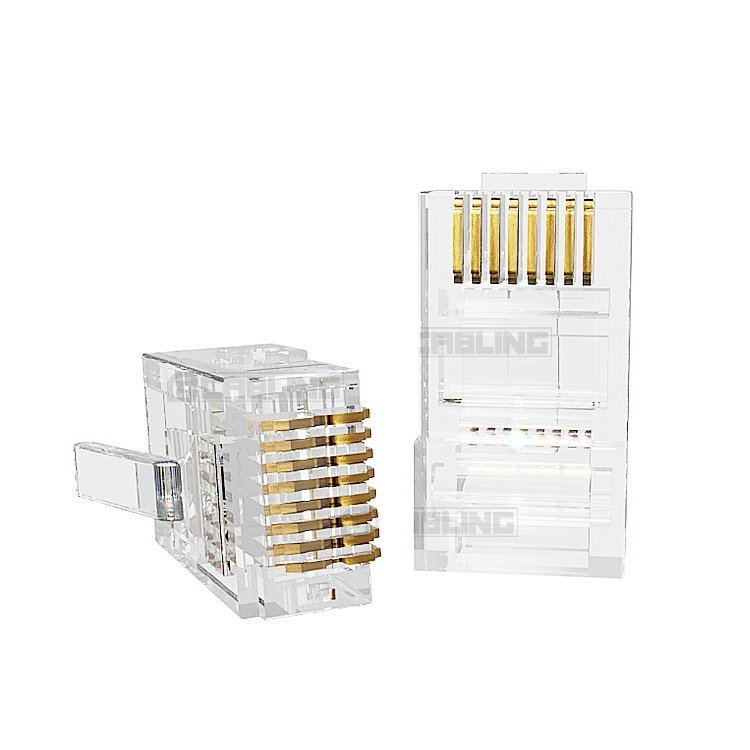Gcabling wholesale RJ45 connector 8P8C cat 6 5e ethernet connector UTP connected plug CAT6 Cat5e pass through RJ45 connector
