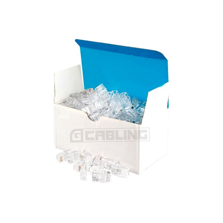 Gcabling wholesale RJ45 connector 8P8C cat 6 5e ethernet connector UTP connected plug CAT6 Cat5e pass through RJ45 connector