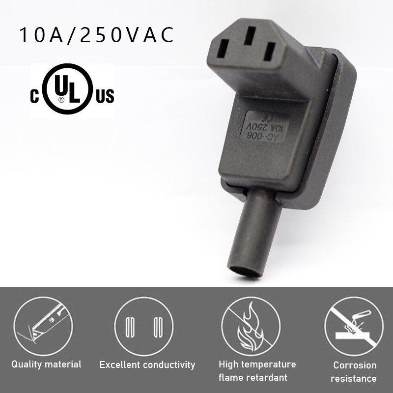 IEC 60320 C13 rewireable connector 10A/15A 250VAC 10A female 3 terminal power adapter connector