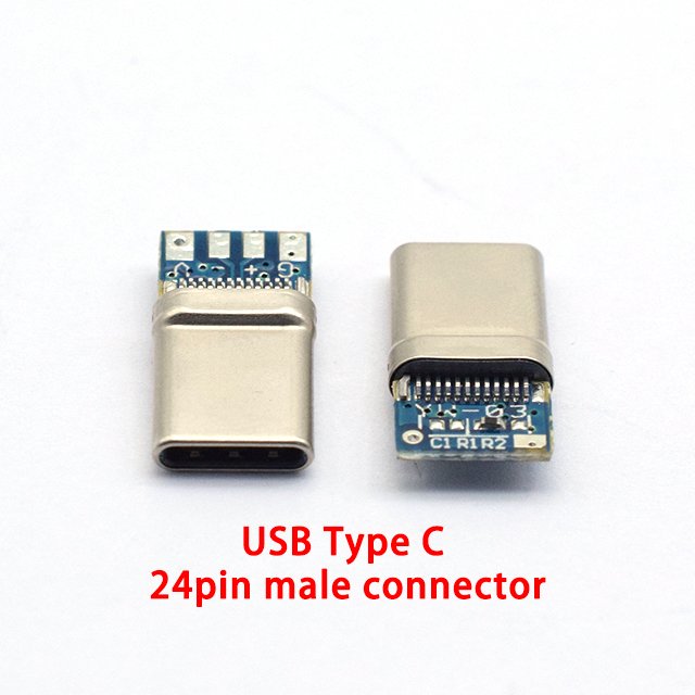 factory wholesale usb type c male connector 24 pin cable connector micro electronic pin male connector 3A 20V
