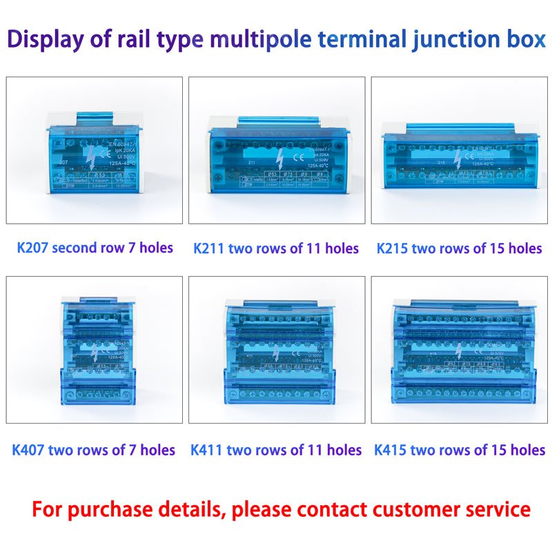 Screw Universal multi-terminal Junction Box 207 Wire Electrical Connector Din Rail Terminal Block Power Distribution Box