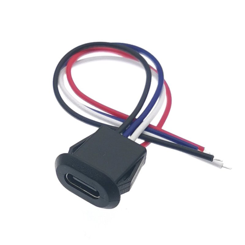 Snap In Panel Mount USB Type C Connector Socket USB C Power Data Cable