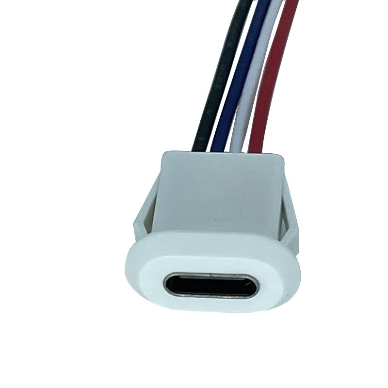 Snap In Panel Mount USB Type C Connector Socket USB C Power Data Cable