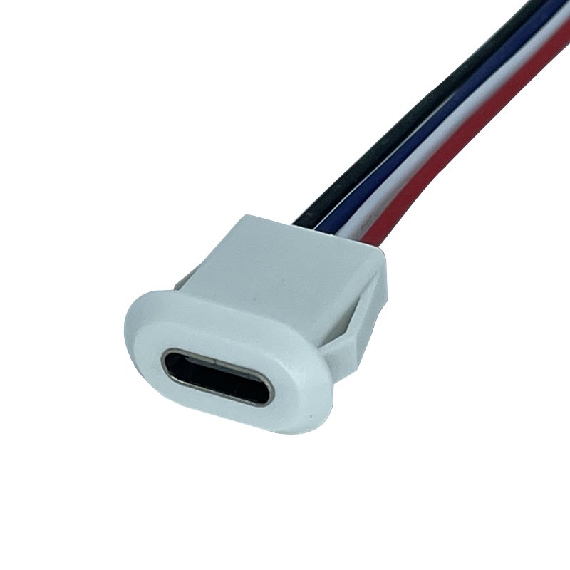 Snap In Panel Mount USB Type C Connector Socket USB C Power Data Cable