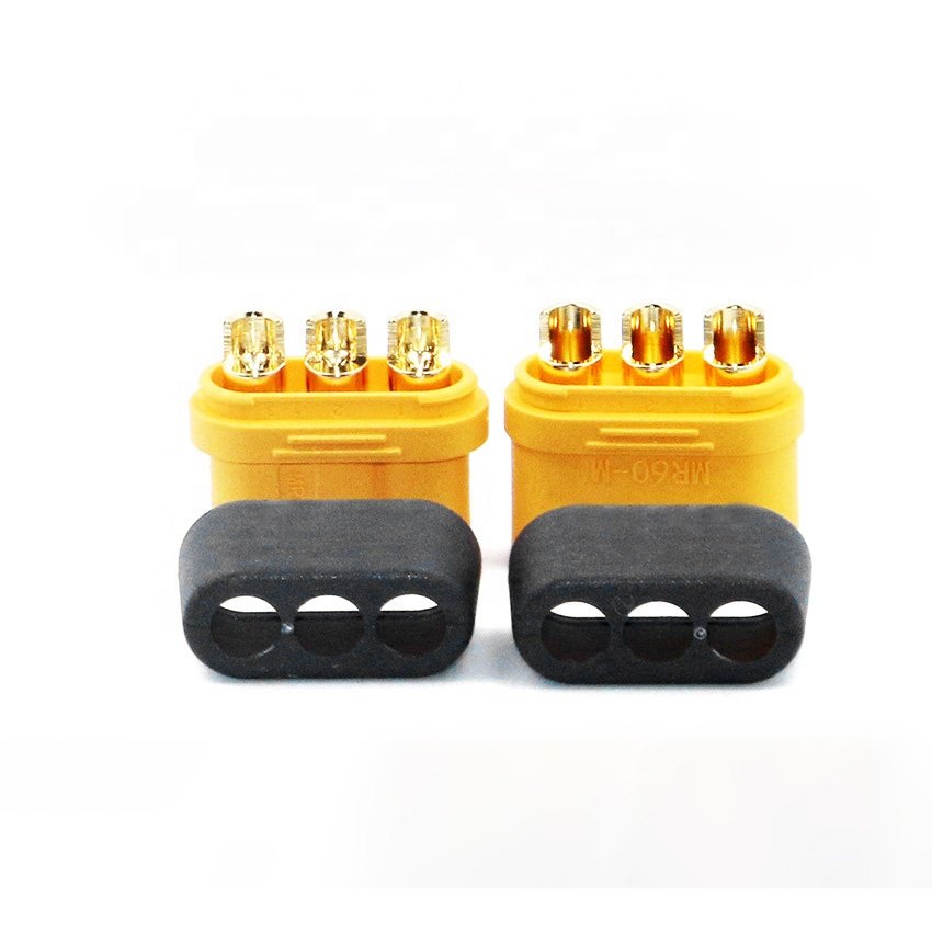 High Quality Power Battery MR60 Plug Male Female Amass MR60-M MR60-F MR60 3 Core Pin Connector With Sheath For Brushless Motor