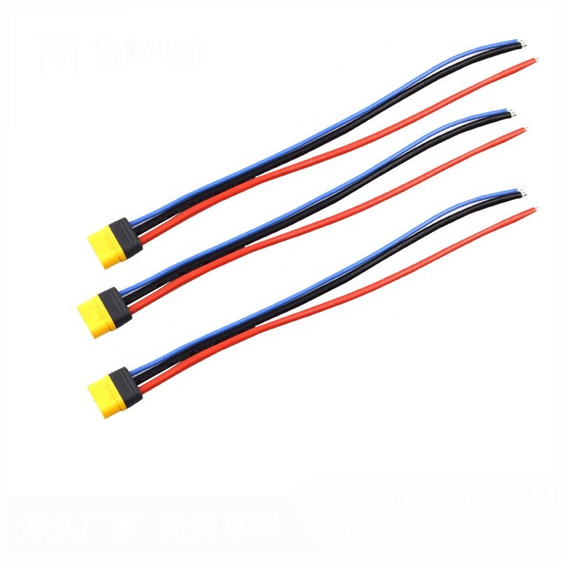 High Quality Power Battery MR60 Plug Male Female Amass MR60-M MR60-F MR60 3 Core Pin Connector With Sheath For Brushless Motor