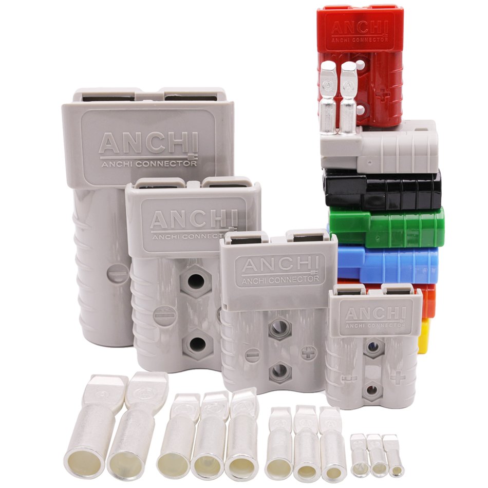 2-Pole Connector With Terminals Wire Plug 40A 50A 120A 175A 350A 600V High Current Heavy Duty Power Battery Connector