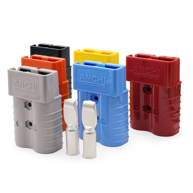 2-Pole Connector With Terminals Wire Plug 40A 50A 120A 175A 350A 600V High Current Heavy Duty Power Battery Connector