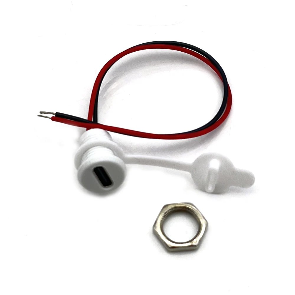 2Pin - 6Pin USB-C Connector Type-C Waterproof with PH 2.0 nut locking Panel mounting TPC Waterproof Fast Charging jack por