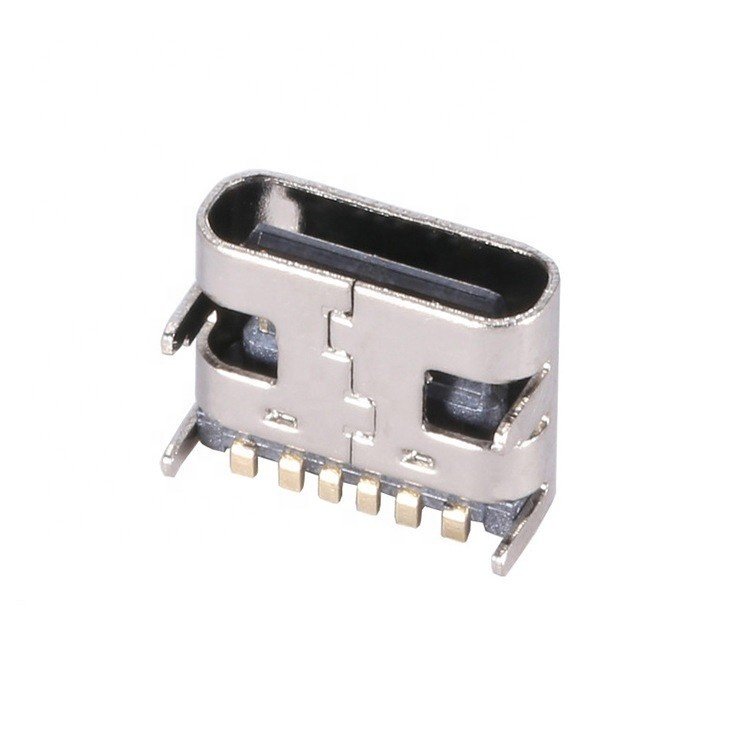 USB Type C 6-Pin Female Socket PCB Compatible Connector Essential USB Connector for PCB