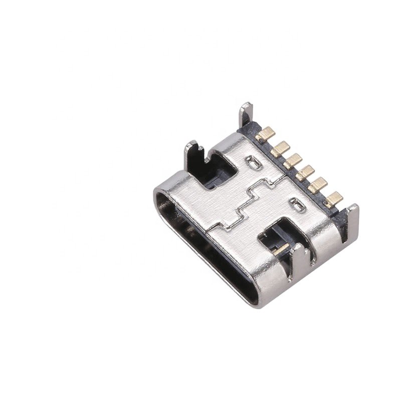 USB Type C 6-Pin Female Socket PCB Compatible Connector Essential USB Connector for PCB