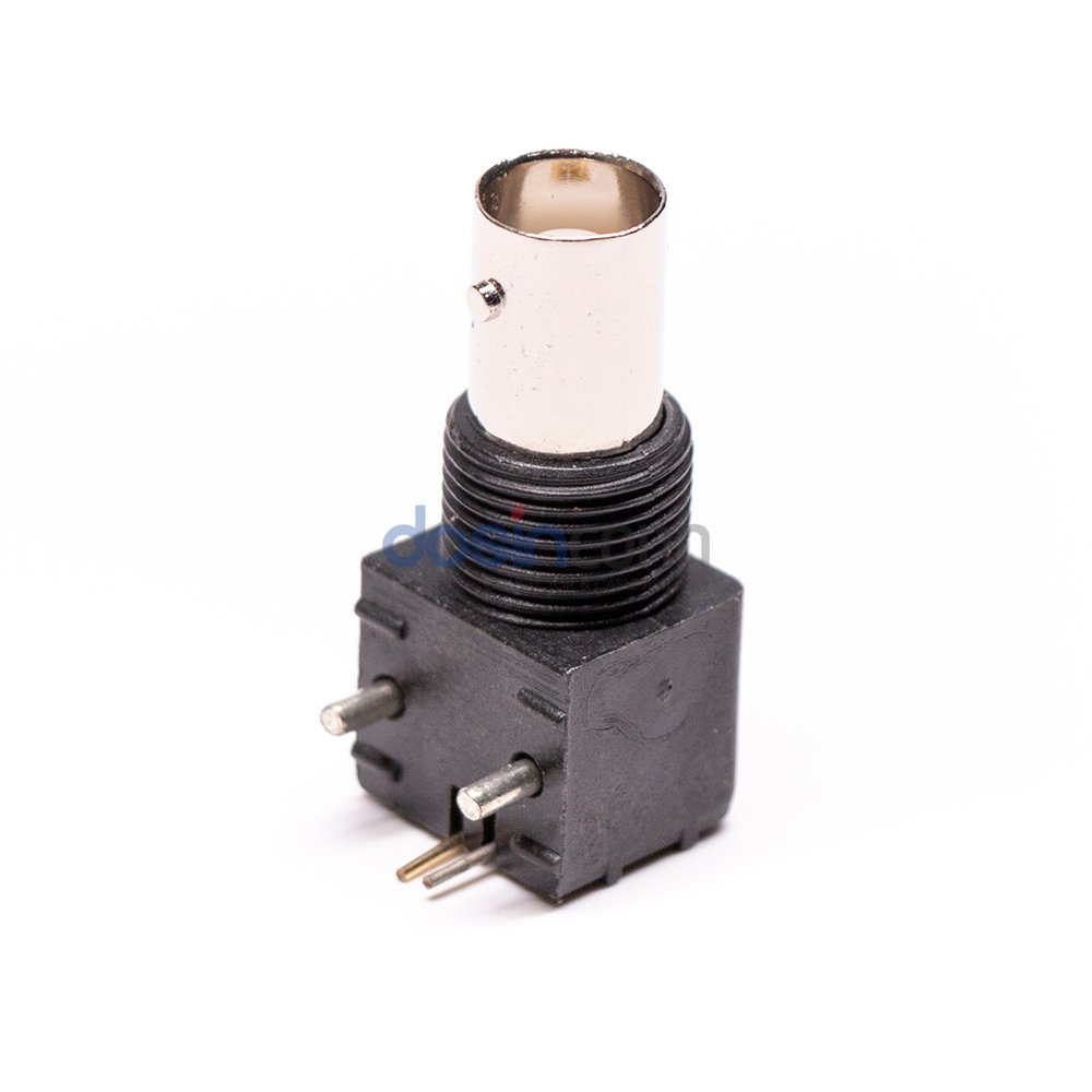 Female Jack BNC Coax Connector Panel Mount Right Angle Black RF PCB Connector