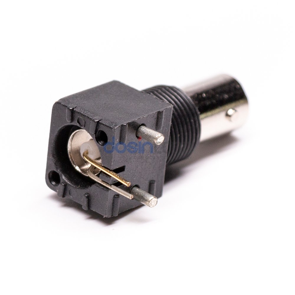 Female Jack BNC Coax Connector Panel Mount Right Angle Black RF PCB Connector