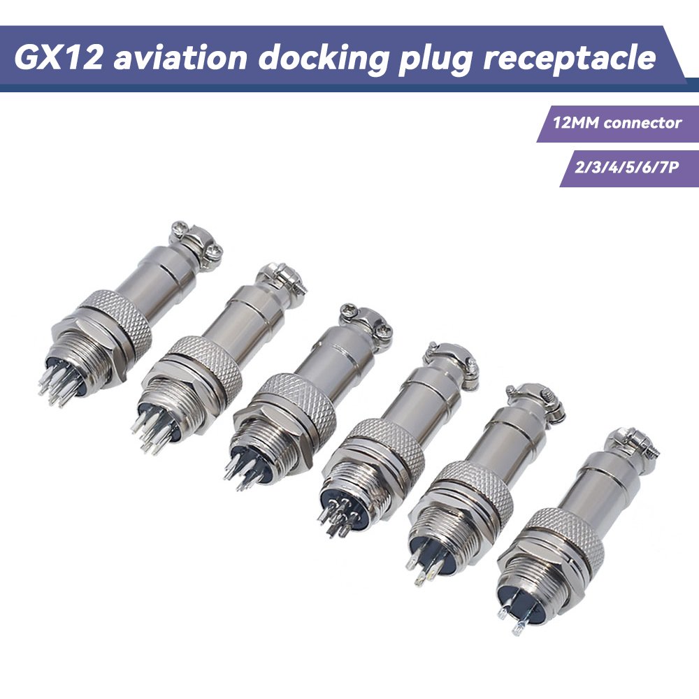 SZYJ GX12 2/3/4/5/6 Pin Male + Female 12mm 16mm L88-93 Circular Aviation Socket Plug Wire Panel Connector with Plastic Lid