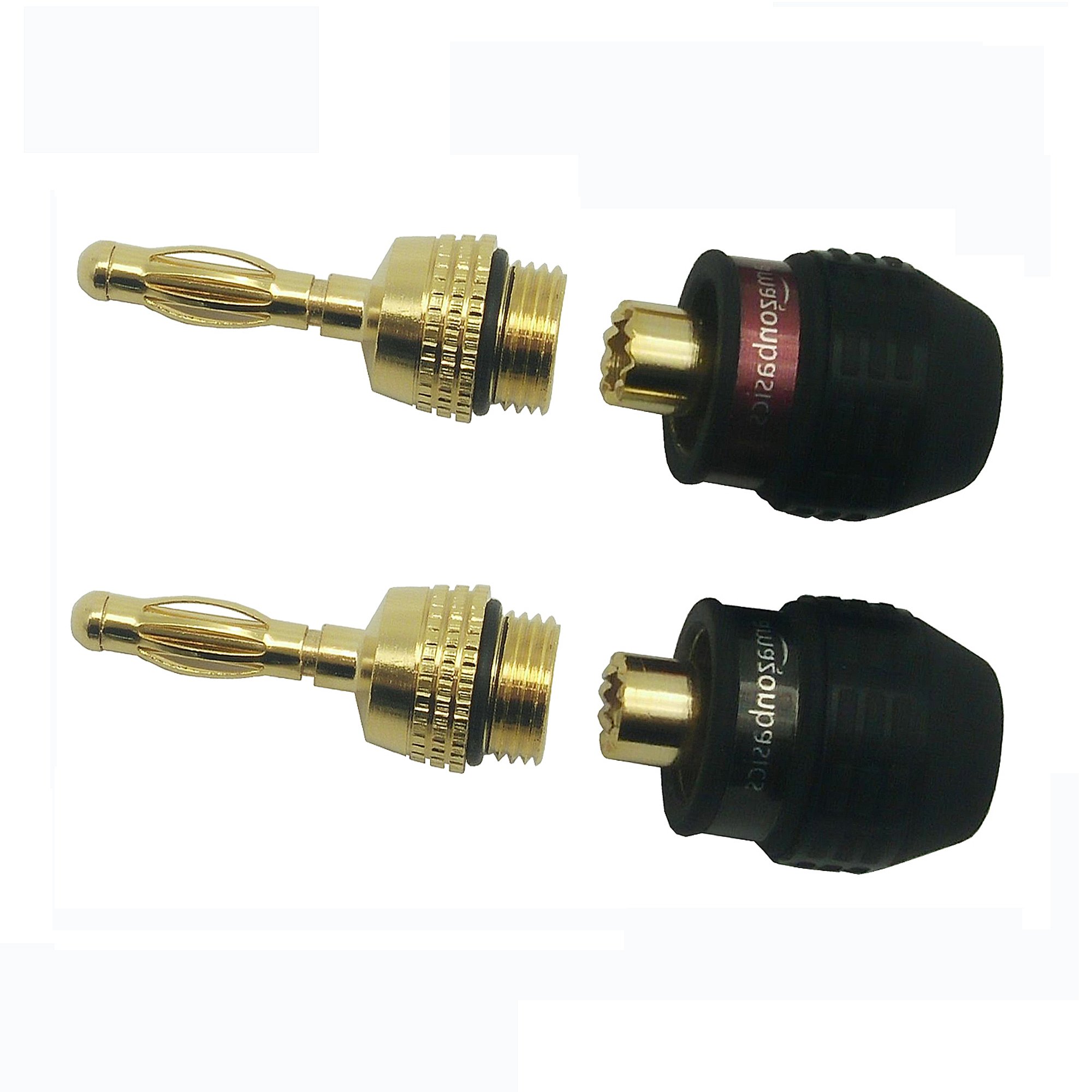 High Quality HIFI BANANA PLUGS 24K Gold-plated 4MM Banana Connector with Screw Lock For Audio Jack Speaker Plugs 2 Pcs