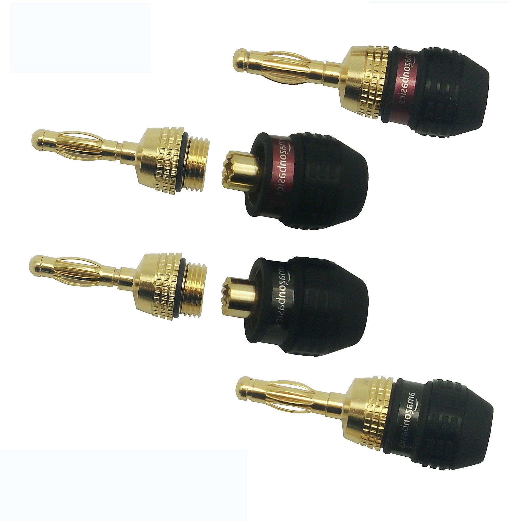 High Quality HIFI BANANA PLUGS 24K Gold-plated 4MM Banana Connector with Screw Lock For Audio Jack Speaker Plugs 2 Pcs