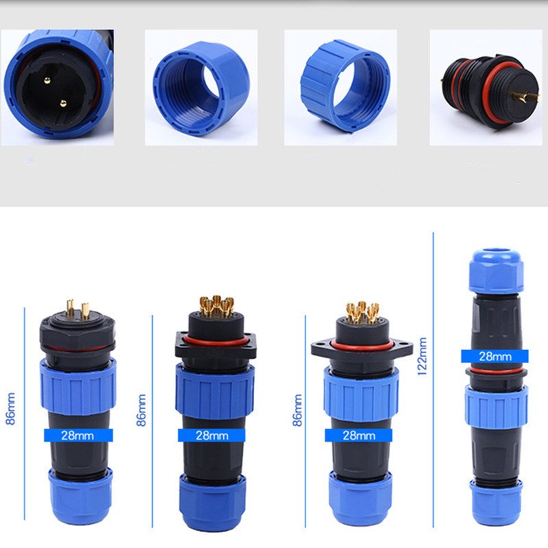High Performance Aviation Plug Power Cable Connector SP20 Waterproof Plastic Connector with Copper Pin IP68 Rating