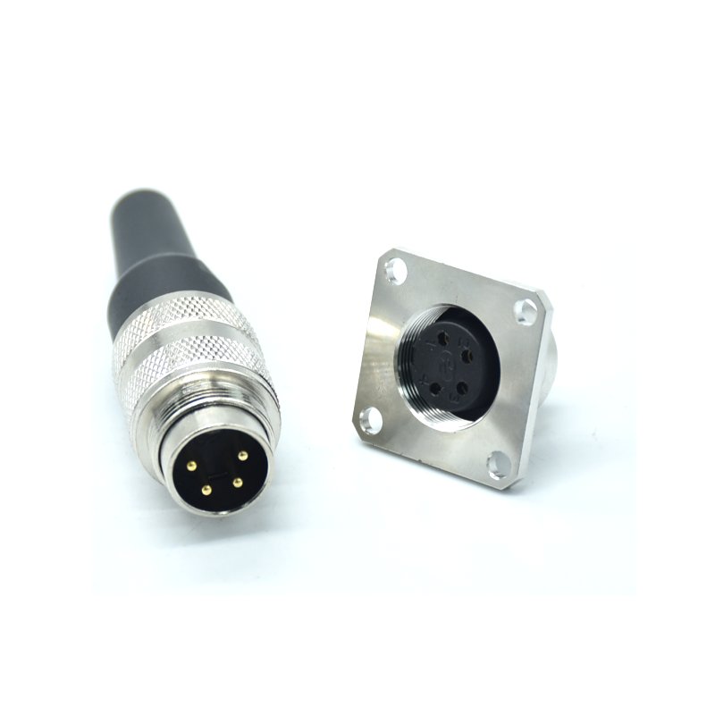 Factory supplier OEM M16 IP67 waterproof electronic components 1 set 4 pin plug and socket 4pin metal connector