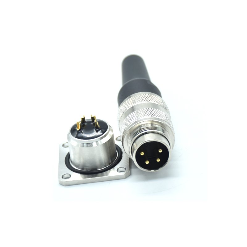 Factory supplier OEM M16 IP67 waterproof electronic components 1 set 4 pin plug and socket 4pin metal connector