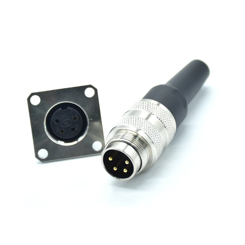 Factory supplier OEM M16 IP67 waterproof electronic components 1 set 4 pin plug and socket 4pin metal connector