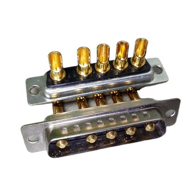 D Shape High Current Solder D Sub 5W5 Aviation Plug Connector