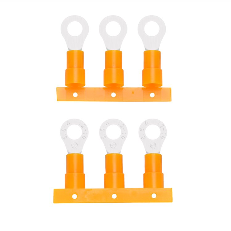 RVN5.5-6 Insulating Copper Lug With Nylon Sheath In Reel Electrical Wire Connector Crimp Ring Terminals Chain Automatic Cable Lu