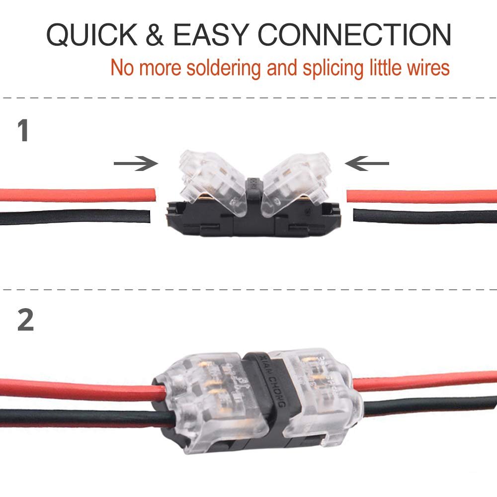 Low Voltage Wire Connectors Reliable Connection Small Wire Connectors I Type 2 Pins 2 Way