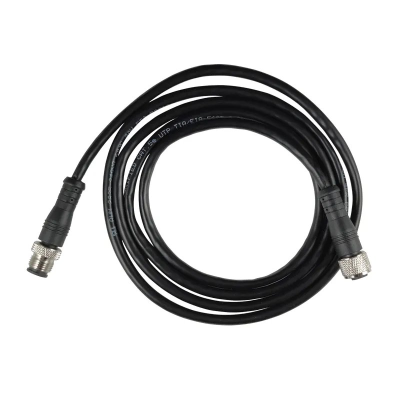 YM m12 cable assembly male to female waterproof custom 3 5 6 12 17 pin m12 sensor 4 pin 8 pin connector m12 cable ip67 ip68