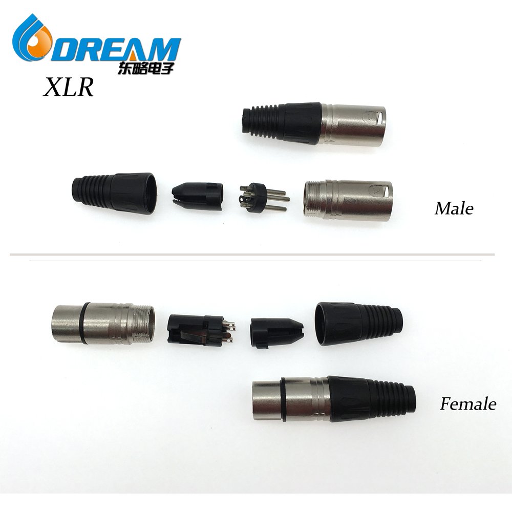 XLR Connectors 3 Pin Male Female Cable Connectors Audio Plug
