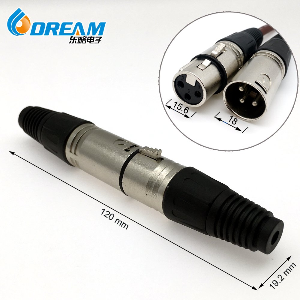 XLR Connectors 3 Pin Male Female Cable Connectors Audio Plug