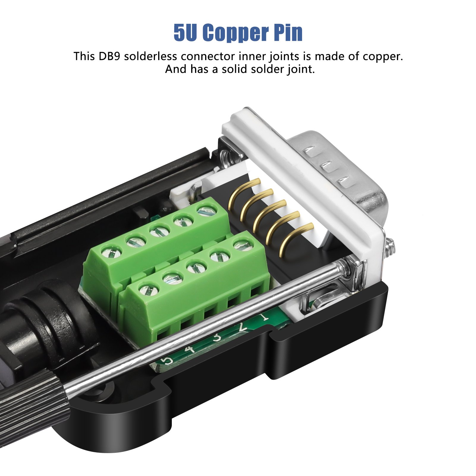 DB 9 pin Female free welding connector db9 RS232 Adapter with Plastic Cover screwdriver