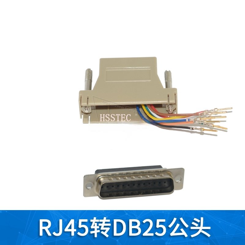 DB25 25Pin Male Female connector to RJ45 Modem Adapter D-Sub RS232 Compatible converter adapter