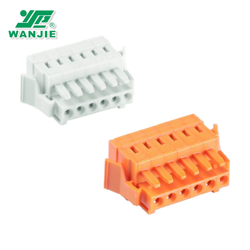 Wanjie 3.5mm pitch Multi connection system female connectors with terminal block with fixing flanges WJ0201-02