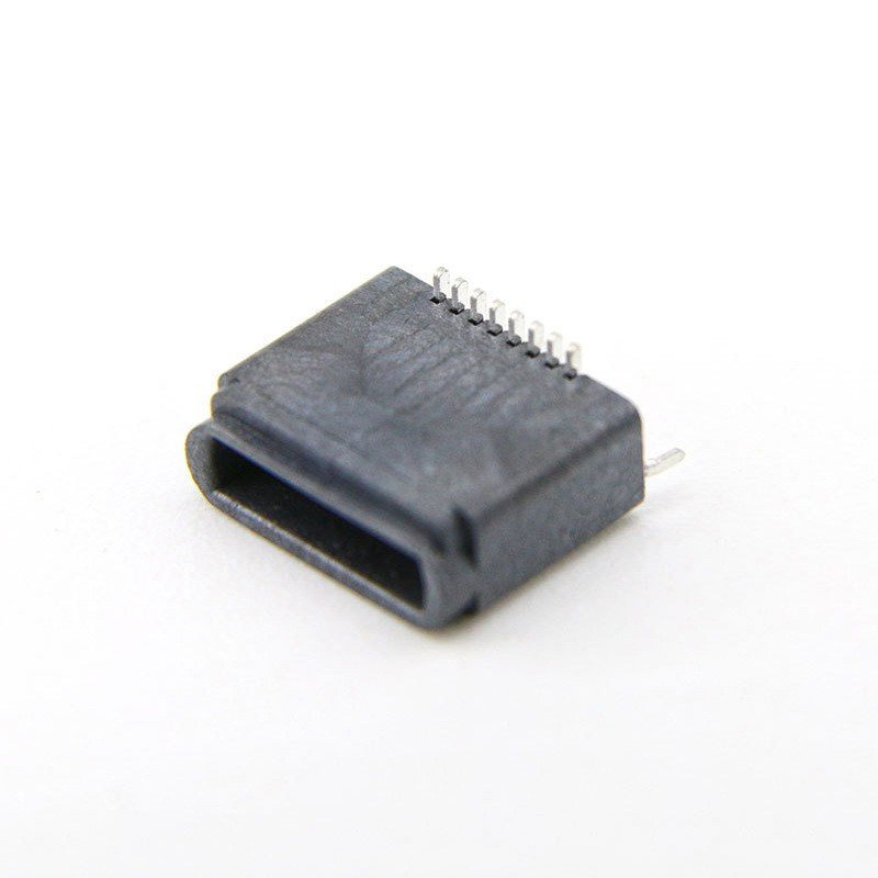 Micro USB Type c 8P Female Socket Connector 180 Degree Vertical SMT for Iphone Charging and Data Transmission