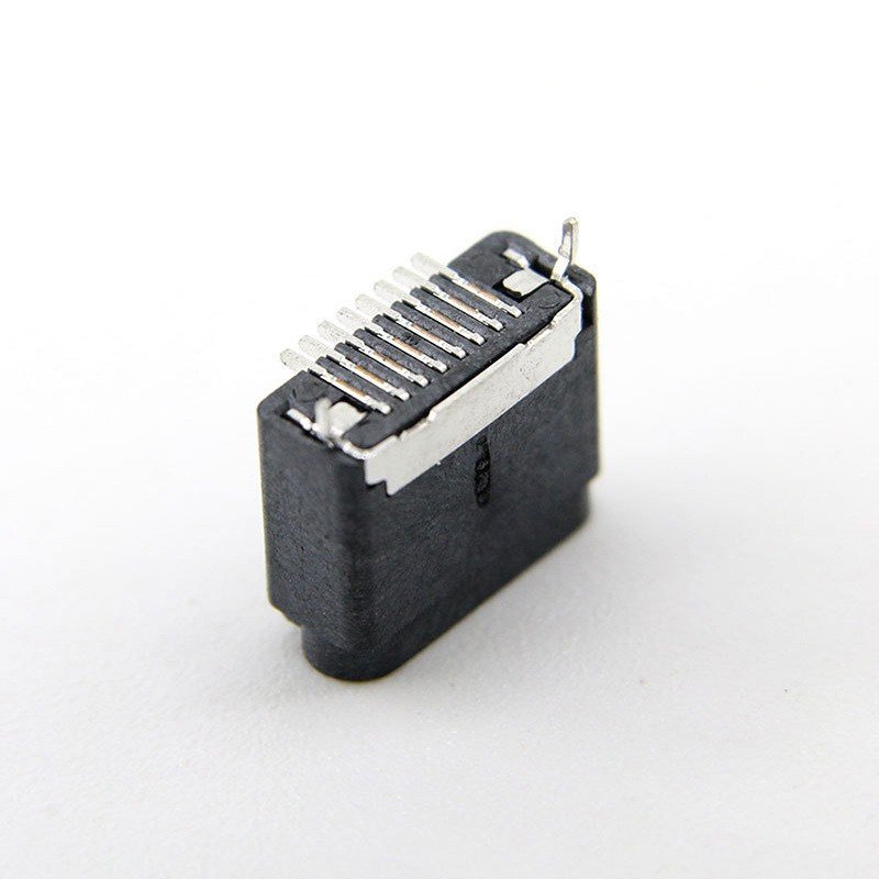 Micro USB Type c 8P Female Socket Connector 180 Degree Vertical SMT for Iphone Charging and Data Transmission
