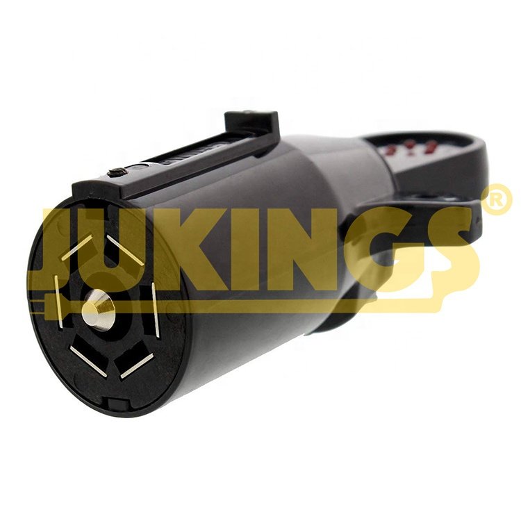 12V 7 Way Flat Pin Towing Wiring Connector Plug Socket Trailer Light Tester PVC Polybag ABS Backshell Black,black T0905123