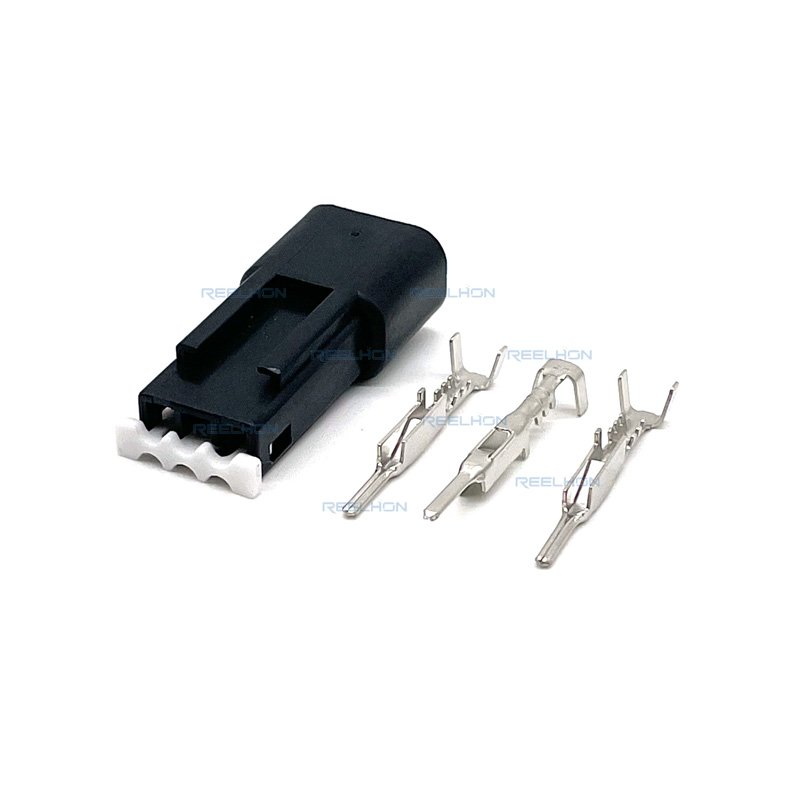 3 Pin Socket Delphi 12047782 Automotive Plug Black Unsealed Male Auto Connector