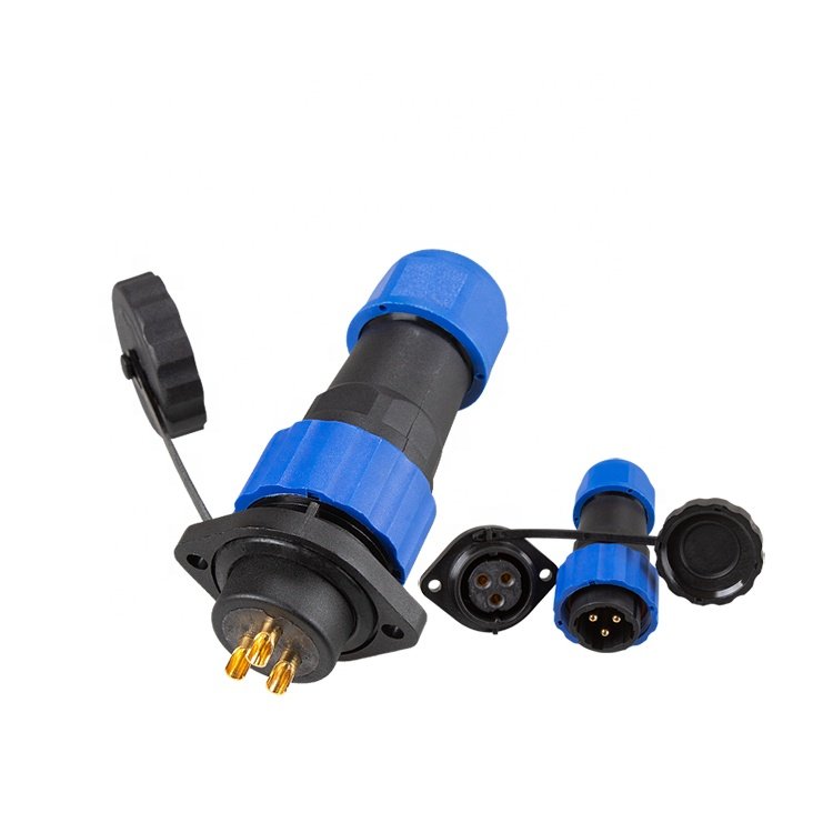Threaded plastic Panel Mount IP68 SP SD20-3 Pin Flange M20 Male Female Power Plug Circular Waterproof Connector