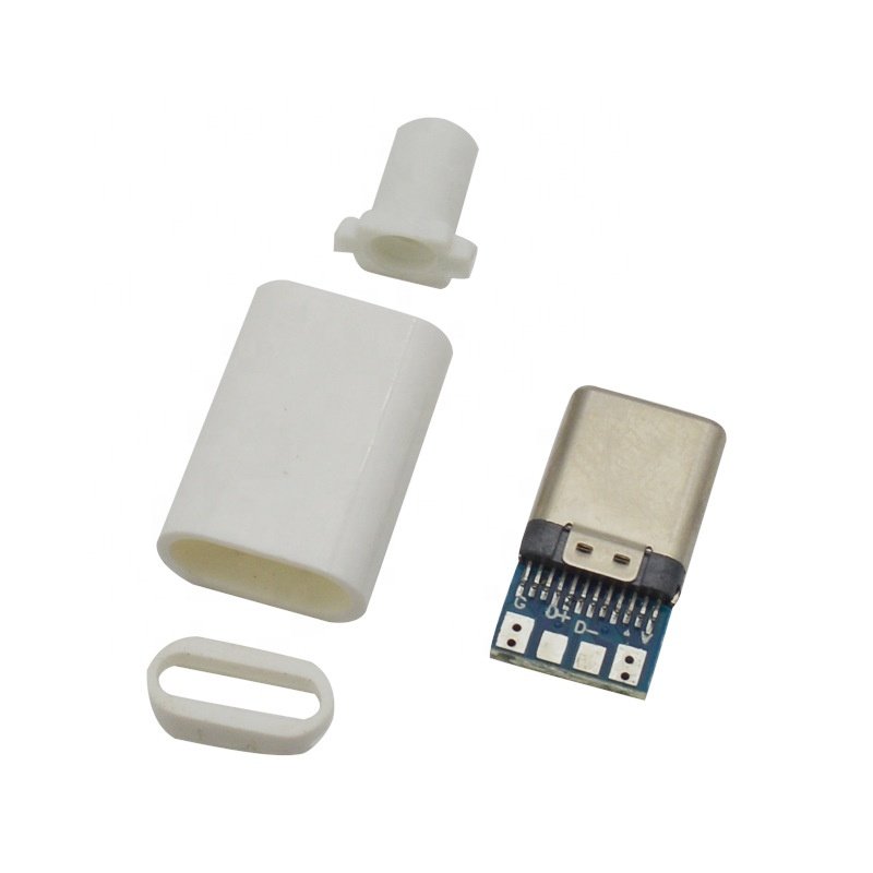 USB Type C 24P Male Connector with PCB Board Shell Jack 4.45mm USB Connector