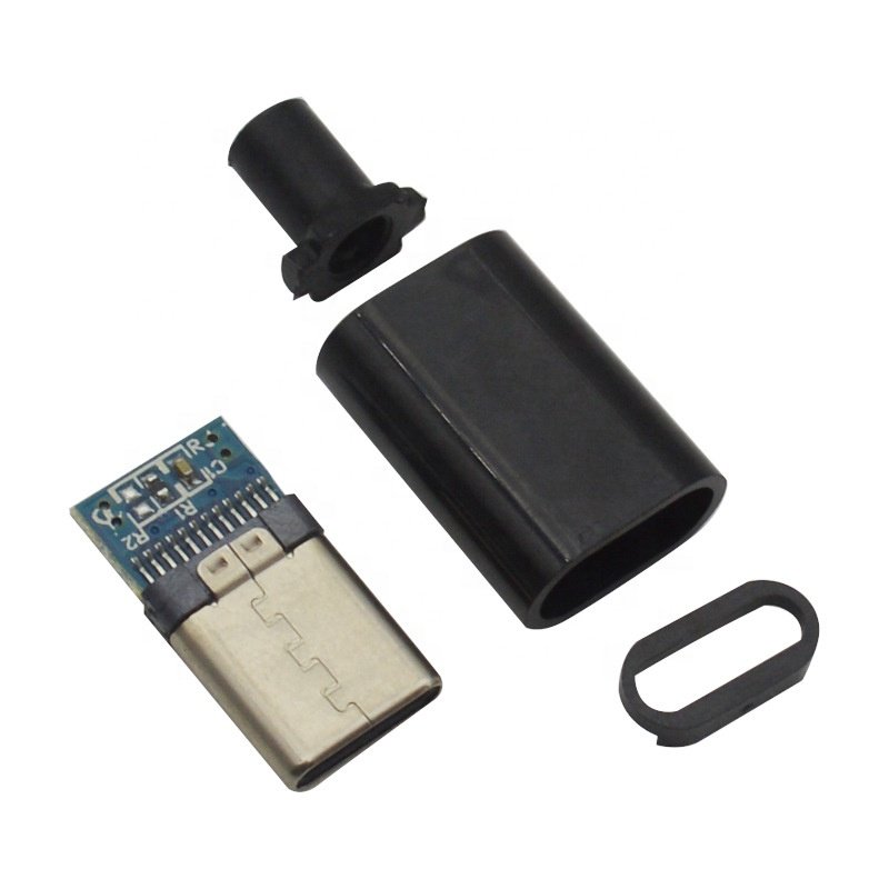 USB Type C 24P Male Connector with PCB Board Shell Jack 4.45mm USB Connector