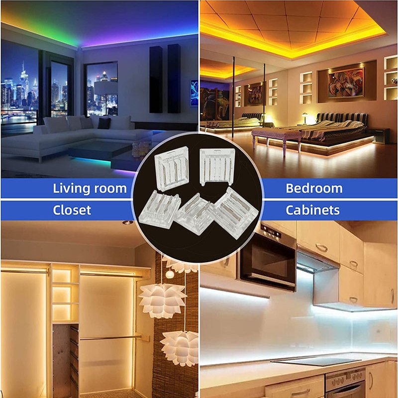 2Pin 8MM micro connectors led tape solderfree cob led strip connectors strip to strip connectors