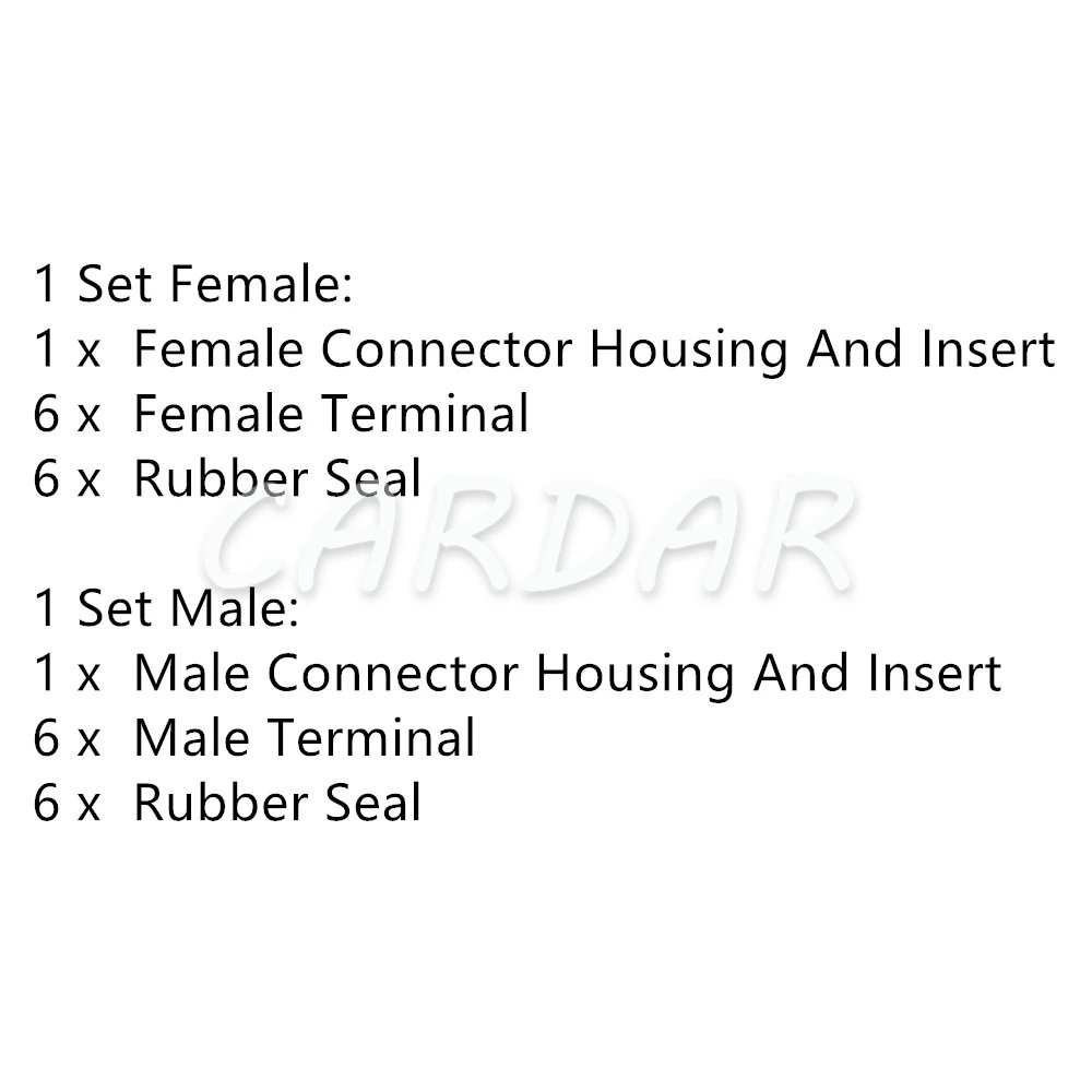 1 Set 6 Pin 6189-0319 6188-0173 90980-11196 11196 Automotive Connector Car Female Male Plug Wire Socket