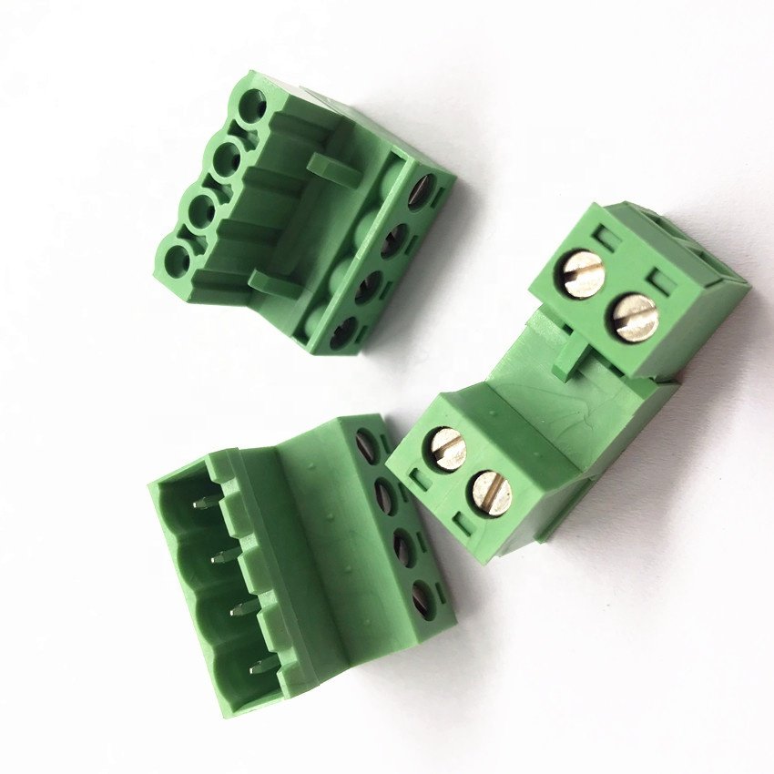 hot sales 5.08 mm pitch male female plug in terminal block 2/3/4/5/6/8 pin cable terminal block connector