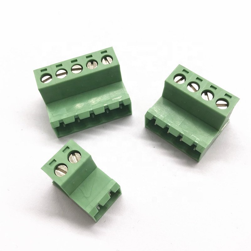 hot sales 5.08 mm pitch male female plug in terminal block 2/3/4/5/6/8 pin cable terminal block connector