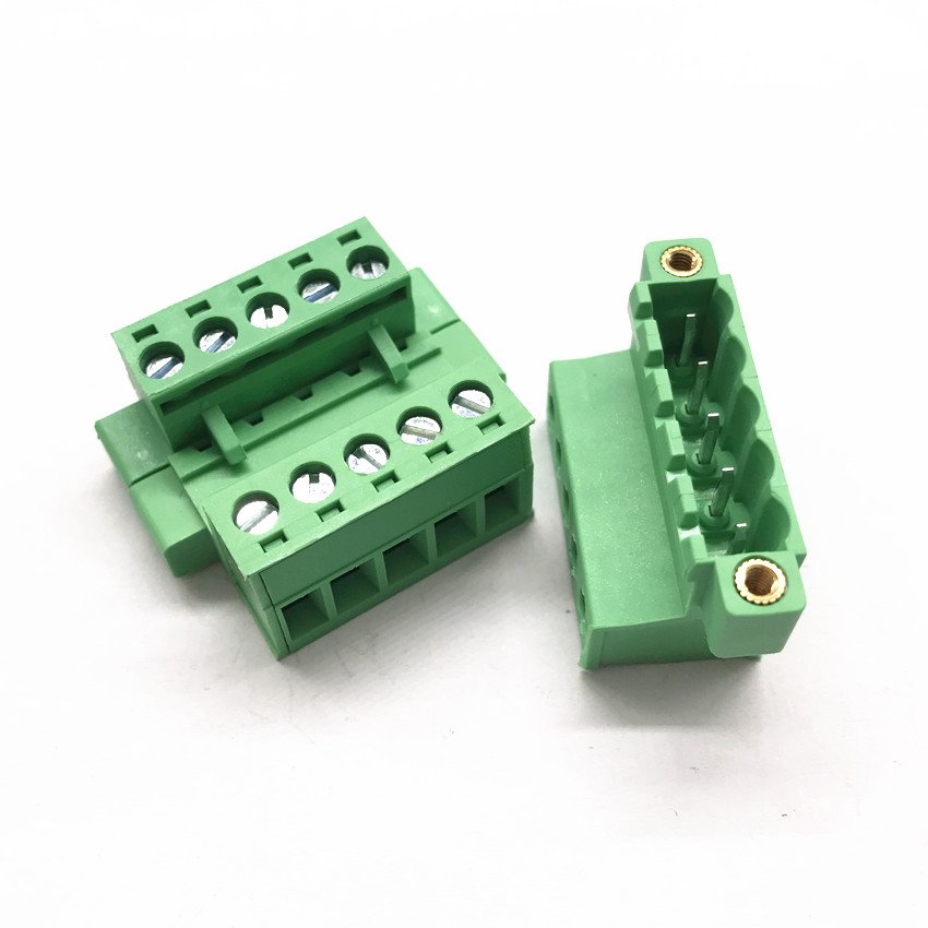 hot sales 5.08 mm pitch male female plug in terminal block 2/3/4/5/6/8 pin cable terminal block connector