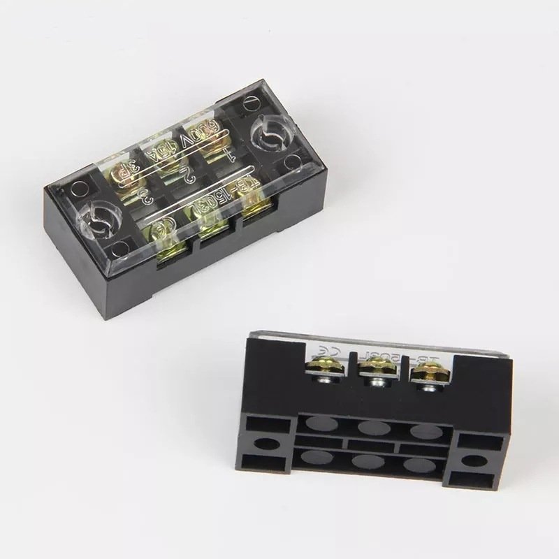 Dual Row Strip Screw Terminal Block 15A 600V Fixed Wiring Board wire connector TB1503