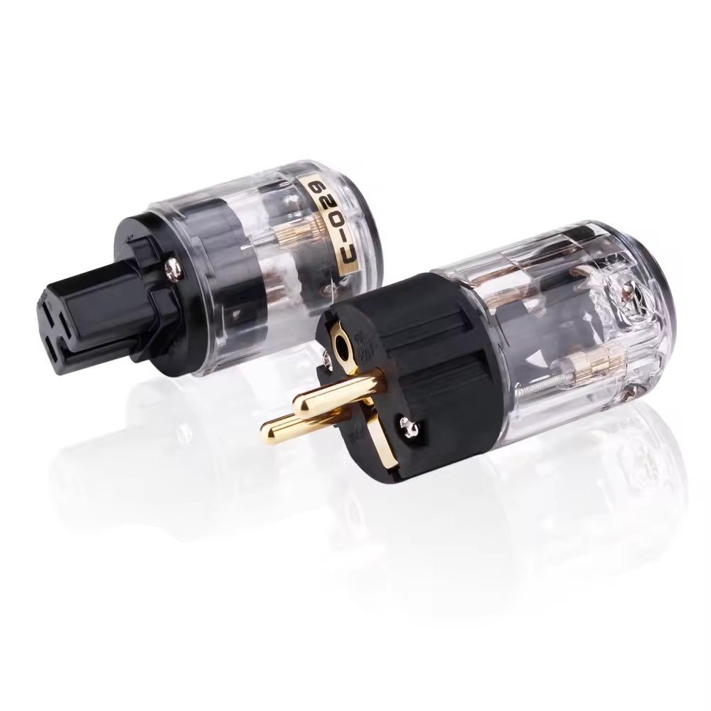 power plug hifi 24K Gold Plated EU version Schuko AC power plug IEC power connector for audio